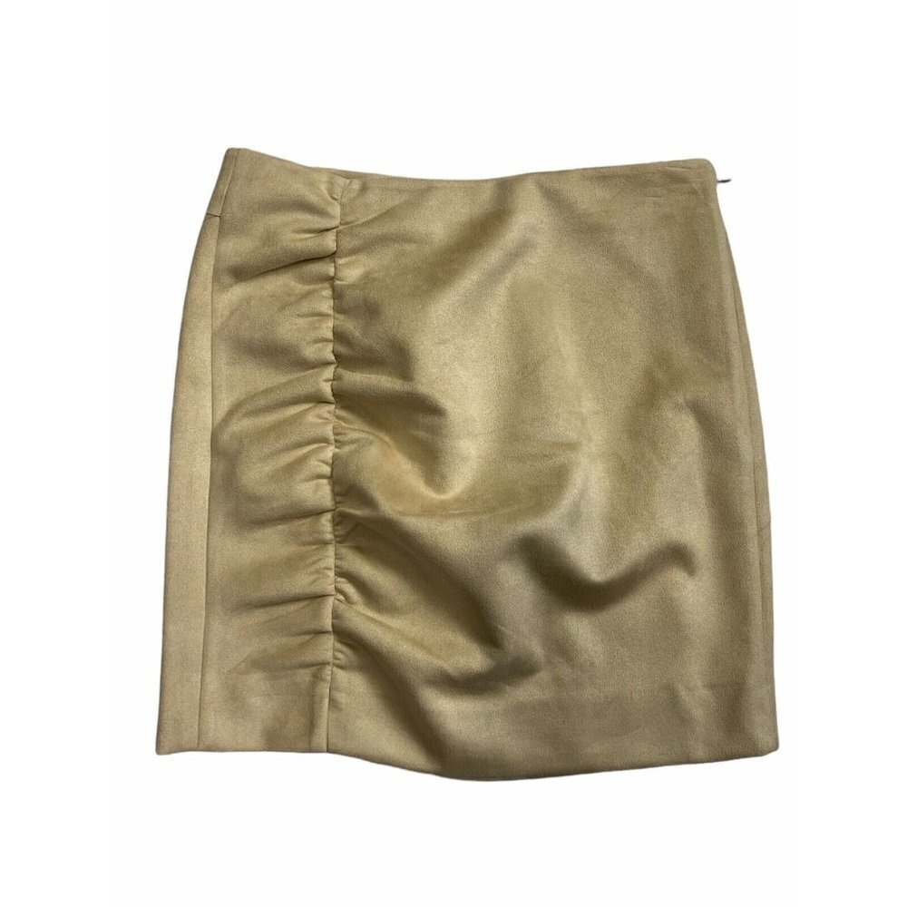 Free People Cinched Seam High Rise Slit Faux Suede Avas Mini Skirt NWT Size 10 - Picture 6 of 10